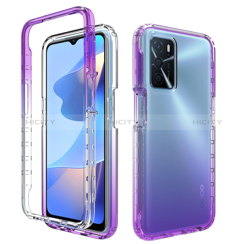 Coque Ultra Fine Transparente Souple Housse Etui 360 Degres Avant et Arriere Degrade pour Oppo A16 Plus