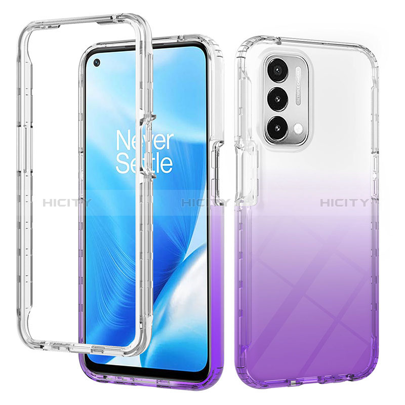 Coque Ultra Fine Transparente Souple Housse Etui 360 Degres Avant et Arriere Degrade pour Oppo A74 5G Violet Plus