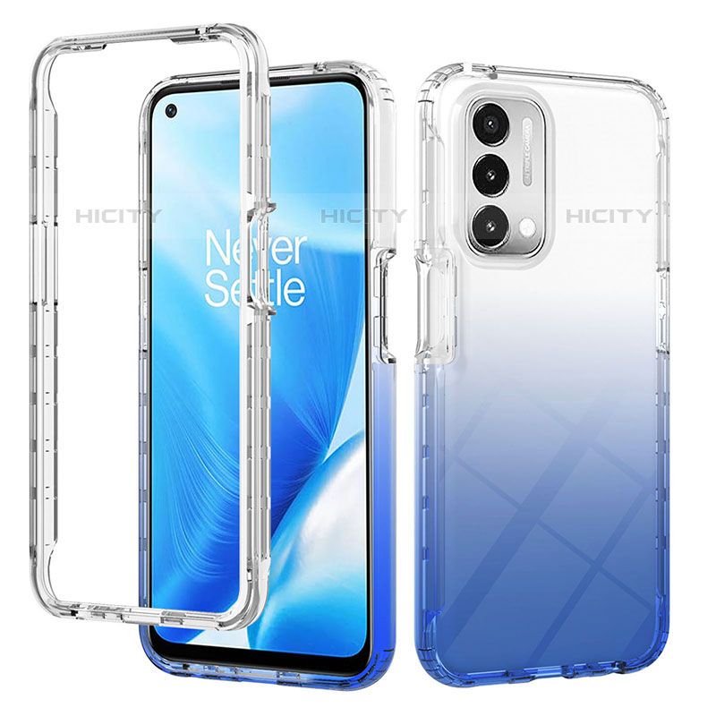 Coque Ultra Fine Transparente Souple Housse Etui 360 Degres Avant et Arriere Degrade pour Oppo A93 5G Bleu Plus