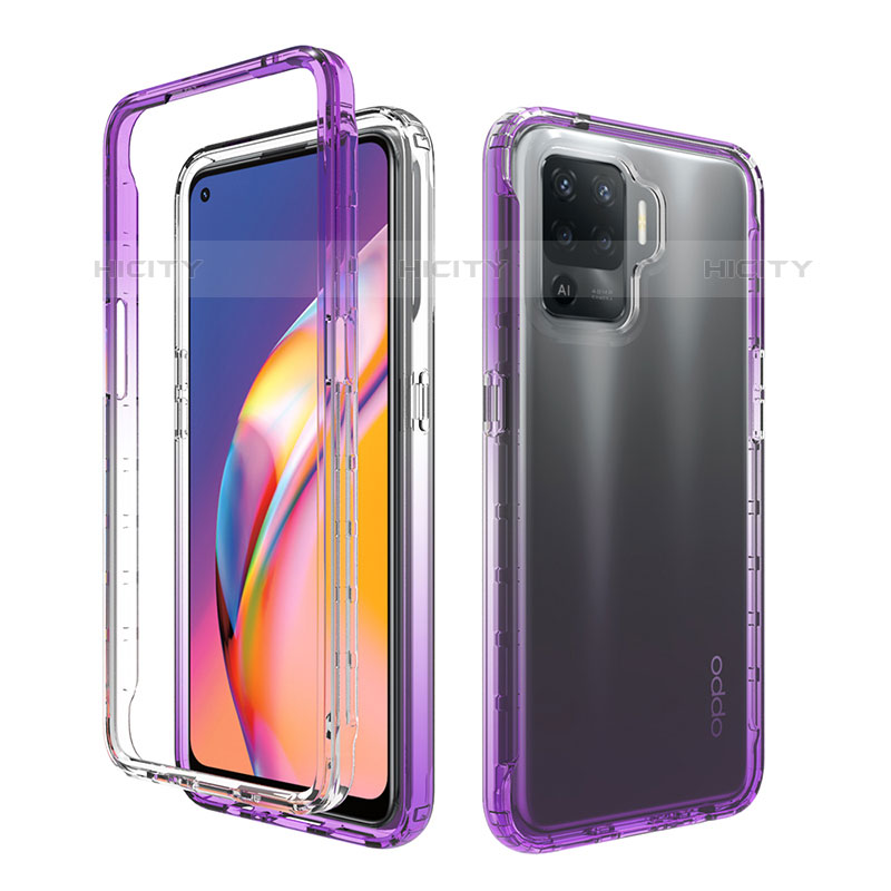 Coque Ultra Fine Transparente Souple Housse Etui 360 Degres Avant et Arriere Degrade pour Oppo F19 Pro Plus