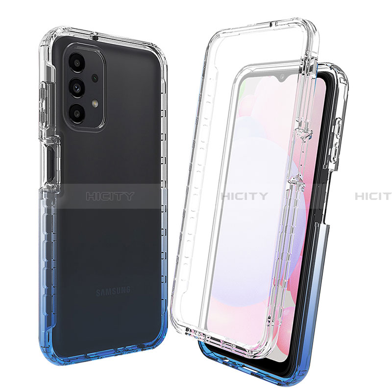 Coque Ultra Fine Transparente Souple Housse Etui 360 Degres Avant et Arriere Degrade pour Samsung Galaxy A13 4G Bleu Plus