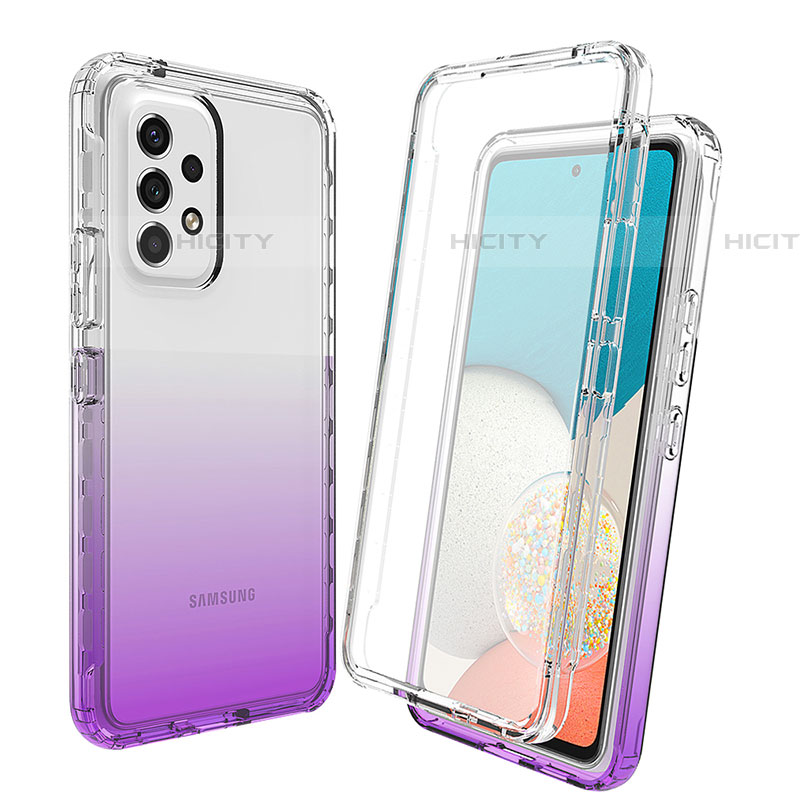 Coque Ultra Fine Transparente Souple Housse Etui 360 Degres Avant et Arriere Degrade pour Samsung Galaxy A53 5G Violet Plus