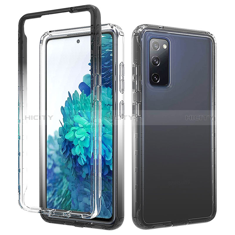 Coque Ultra Fine Transparente Souple Housse Etui 360 Degres Avant et Arriere Degrade pour Samsung Galaxy S20 FE 5G Gris Fonce Plus