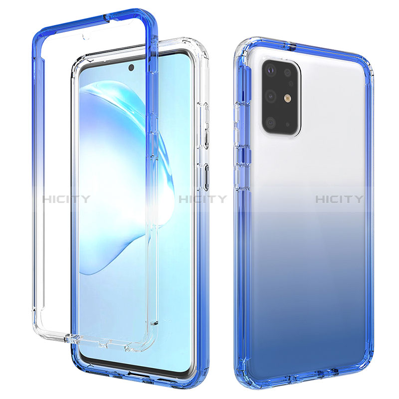 Coque Ultra Fine Transparente Souple Housse Etui 360 Degres Avant et Arriere Degrade pour Samsung Galaxy S20 Plus 5G Bleu Plus