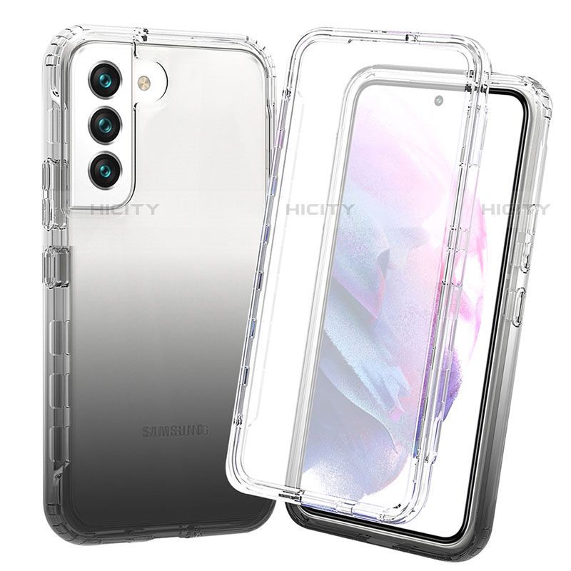 Coque Ultra Fine Transparente Souple Housse Etui 360 Degres Avant et Arriere Degrade pour Samsung Galaxy S21 FE 5G Noir Plus