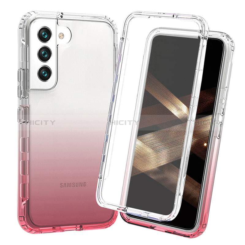 Coque Ultra Fine Transparente Souple Housse Etui 360 Degres Avant et Arriere Degrade pour Samsung Galaxy S24 Plus 5G Rouge Plus