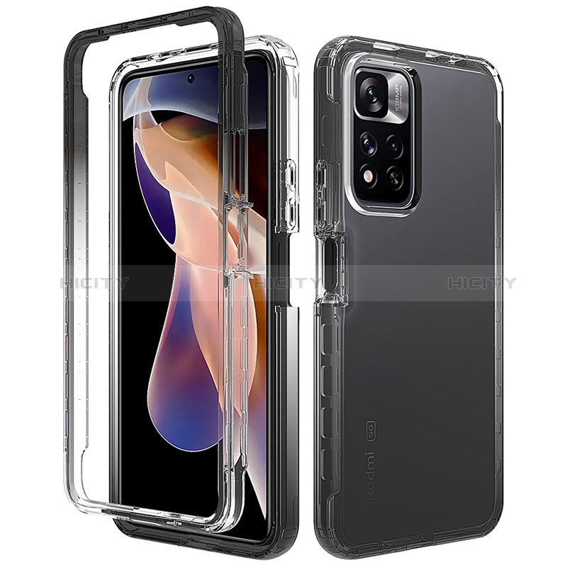 Coque Ultra Fine Transparente Souple Housse Etui 360 Degres Avant et Arriere Degrade pour Xiaomi Mi 11i 5G (2022) Gris Fonce Plus