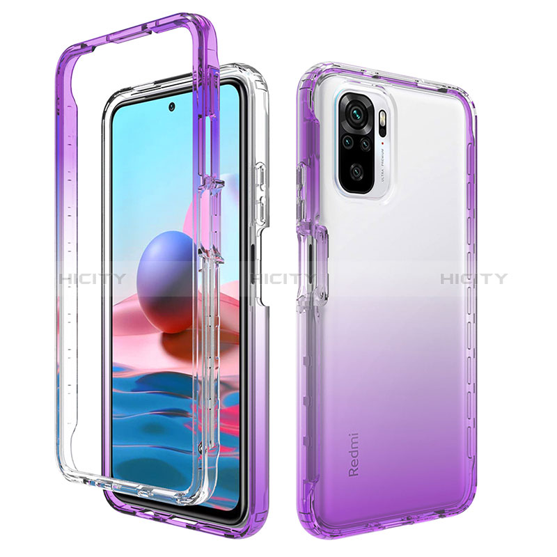 Coque Ultra Fine Transparente Souple Housse Etui 360 Degres Avant et Arriere Degrade pour Xiaomi Redmi Note 10S 4G Plus