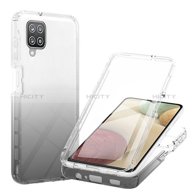 Coque Ultra Fine Transparente Souple Housse Etui 360 Degres Avant et Arriere Degrade YB1 pour Samsung Galaxy A12 5G Noir Plus