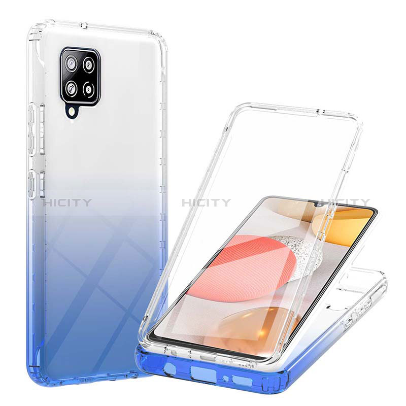 Coque Ultra Fine Transparente Souple Housse Etui 360 Degres Avant et Arriere Degrade YB1 pour Samsung Galaxy A42 5G Bleu Plus