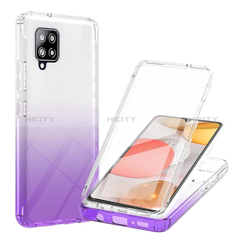 Coque Ultra Fine Transparente Souple Housse Etui 360 Degres Avant et Arriere Degrade YB1 pour Samsung Galaxy A42 5G Violet Plus