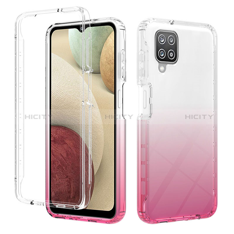 Coque Ultra Fine Transparente Souple Housse Etui 360 Degres Avant et Arriere Degrade YB2 pour Samsung Galaxy M12 Rose Plus