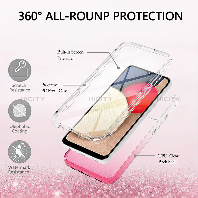 Coque Ultra Fine Transparente Souple Housse Etui 360 Degres Avant et Arriere Degrade ZJ1 pour Samsung Galaxy A02s Plus