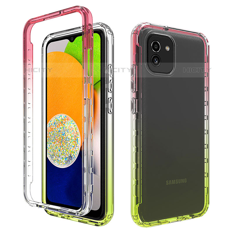 Coque Ultra Fine Transparente Souple Housse Etui 360 Degres Avant et Arriere Degrade ZJ1 pour Samsung Galaxy A03 Colorful Plus