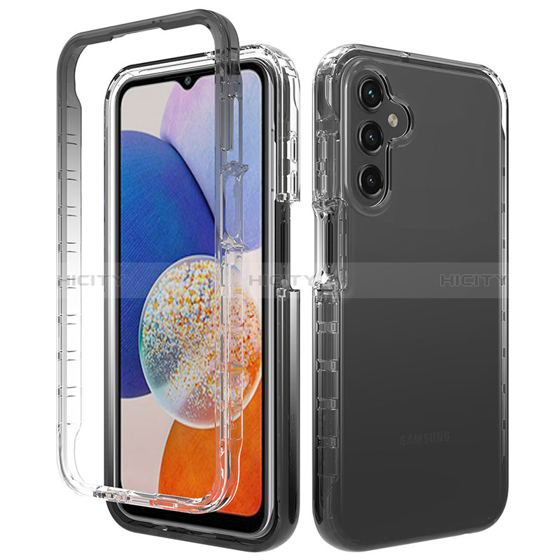 Coque Ultra Fine Transparente Souple Housse Etui 360 Degres Avant et Arriere Degrade ZJ1 pour Samsung Galaxy A05s Noir Plus