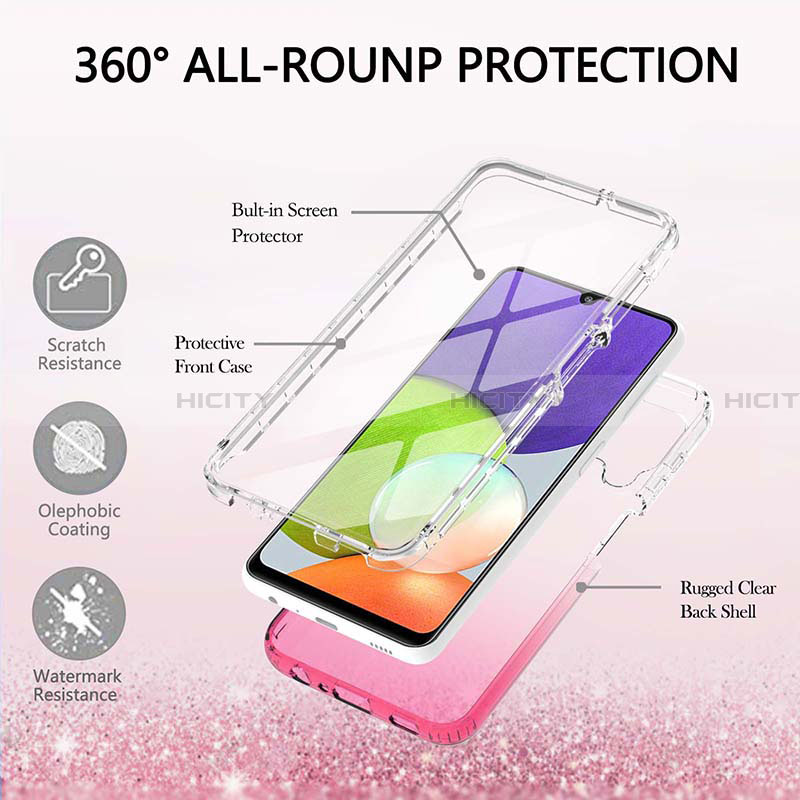 Coque Ultra Fine Transparente Souple Housse Etui 360 Degres Avant et Arriere Degrade ZJ1 pour Samsung Galaxy A22 4G Plus