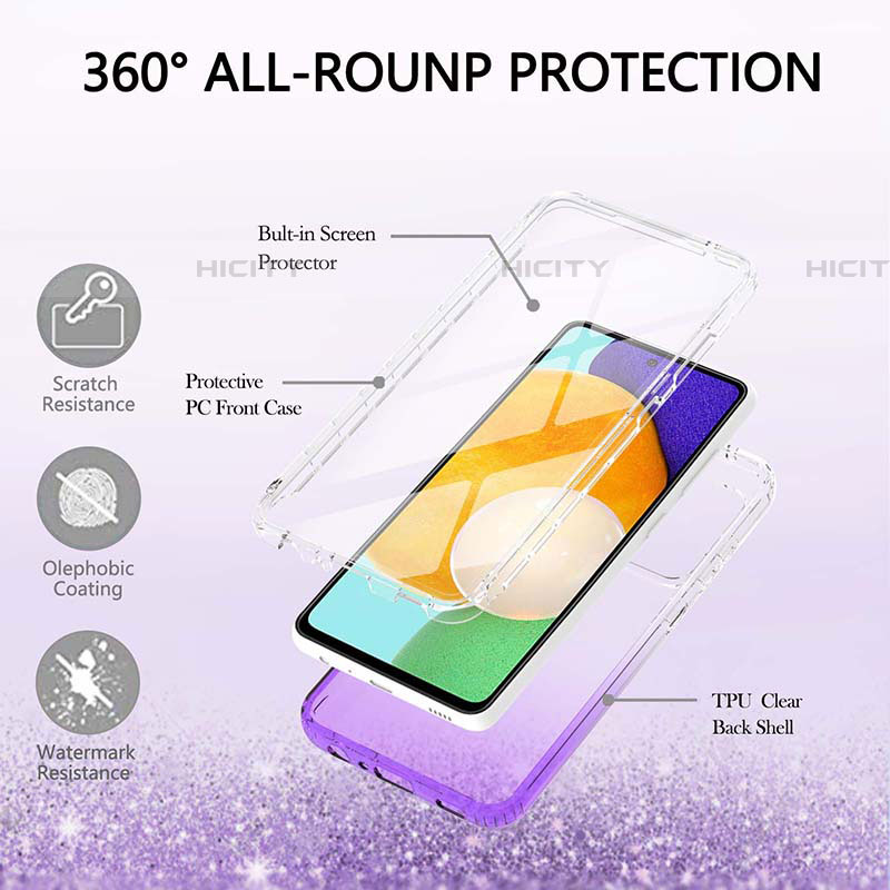 Coque Ultra Fine Transparente Souple Housse Etui 360 Degres Avant et Arriere Degrade ZJ1 pour Samsung Galaxy A52 5G Plus