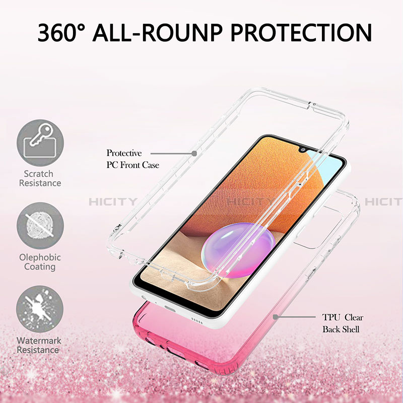 Coque Ultra Fine Transparente Souple Housse Etui 360 Degres Avant et Arriere Degrade ZJ2 pour Samsung Galaxy A32 4G Plus