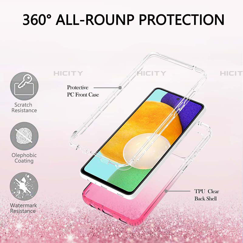 Coque Ultra Fine Transparente Souple Housse Etui 360 Degres Avant et Arriere Degrade ZJ2 pour Samsung Galaxy A52 5G Plus