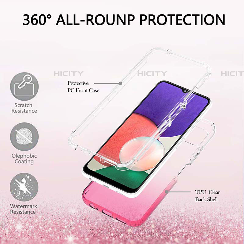 Coque Ultra Fine Transparente Souple Housse Etui 360 Degres Avant et Arriere Degrade ZJ2 pour Samsung Galaxy F42 5G Plus