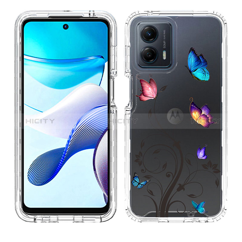 Coque Ultra Fine Transparente Souple Housse Etui 360 Degres Avant et Arriere JX1 pour Motorola Moto G 5G (2023) Bleu Ciel Plus