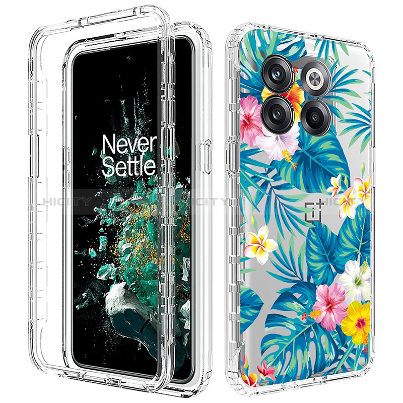 Coque Ultra Fine Transparente Souple Housse Etui 360 Degres Avant et Arriere JX1 pour OnePlus 10T 5G Bleu Ciel Plus