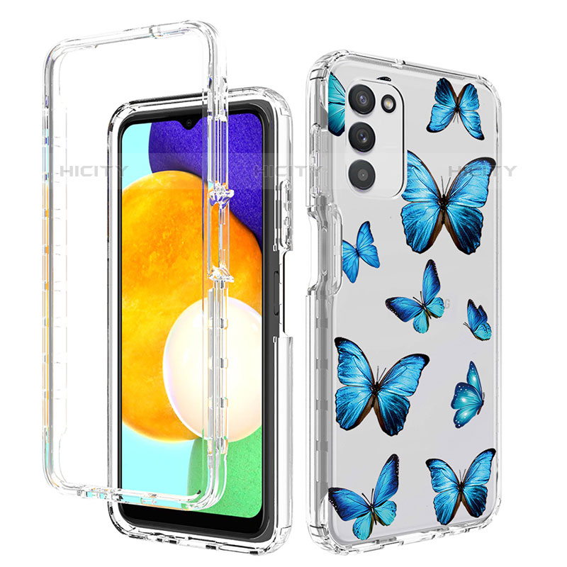 Coque Ultra Fine Transparente Souple Housse Etui 360 Degres Avant et Arriere JX3 pour Samsung Galaxy M02s Bleu Plus