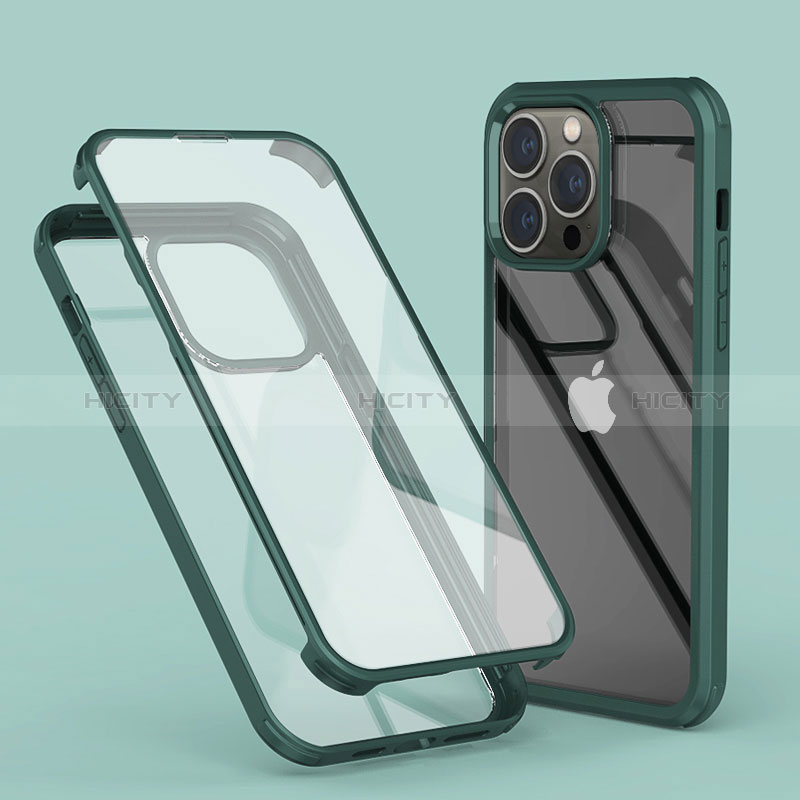 Coque Ultra Fine Transparente Souple Housse Etui 360 Degres Avant et Arriere LK1 pour Apple iPhone 13 Pro Max Vert Plus