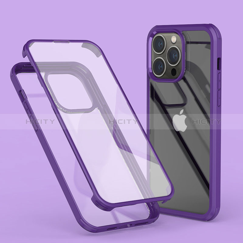 Coque Ultra Fine Transparente Souple Housse Etui 360 Degres Avant et Arriere LK1 pour Apple iPhone 13 Pro Max Violet Plus
