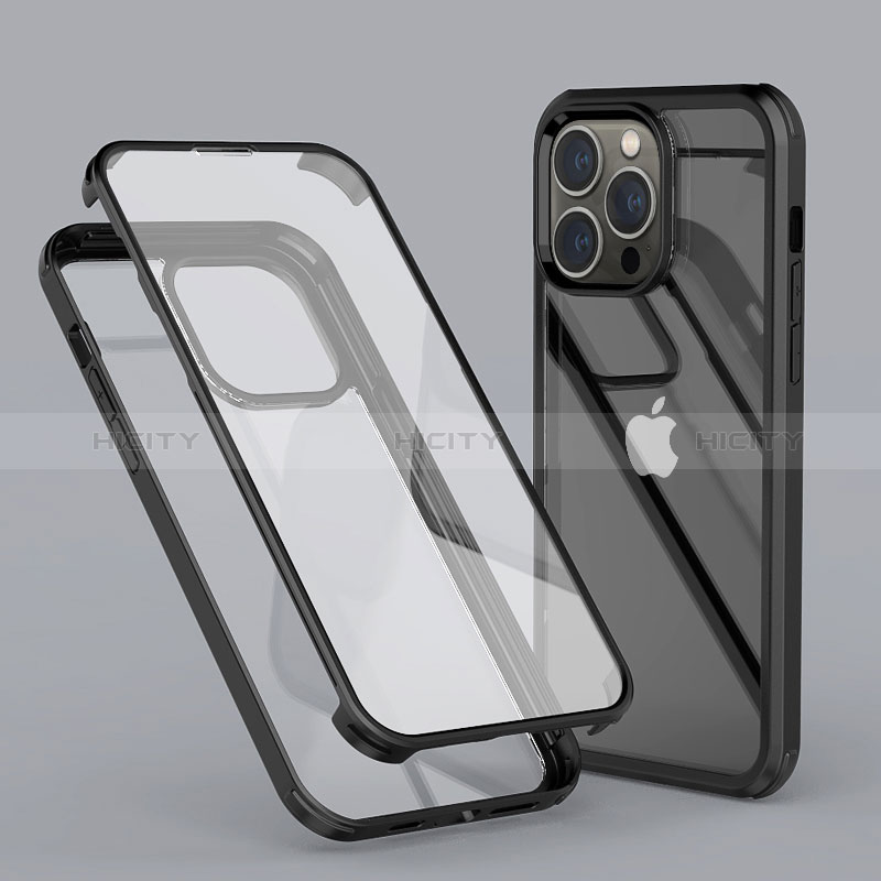 Coque Ultra Fine Transparente Souple Housse Etui 360 Degres Avant et Arriere LK1 pour Apple iPhone 14 Pro Max Noir Plus