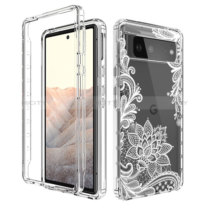 Coque Ultra Fine Transparente Souple Housse Etui 360 Degres Avant et Arriere pour Google Pixel 6 5G Blanc Plus