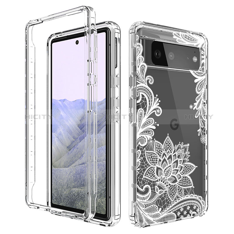 Coque Ultra Fine Transparente Souple Housse Etui 360 Degres Avant et Arriere pour Google Pixel 6 Pro 5G Blanc Plus