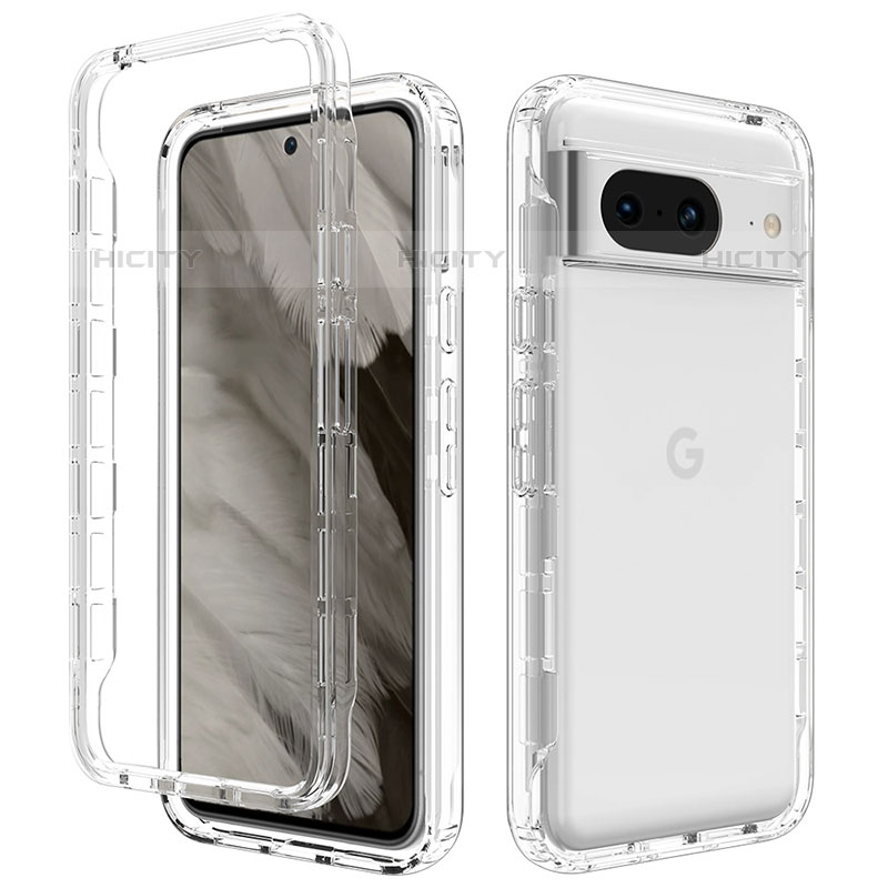 Coque Ultra Fine Transparente Souple Housse Etui 360 Degres Avant et Arriere pour Google Pixel 8 5G Clair Plus