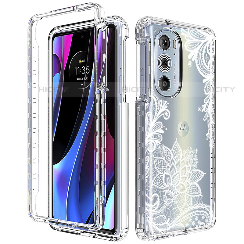 Coque Ultra Fine Transparente Souple Housse Etui 360 Degres Avant et Arriere pour Motorola Moto Edge Plus (2022) 5G Blanc Plus