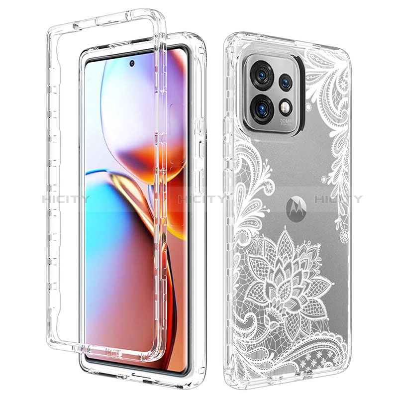 Coque Ultra Fine Transparente Souple Housse Etui 360 Degres Avant et Arriere pour Motorola Moto Edge Plus (2023) 5G Blanc Plus