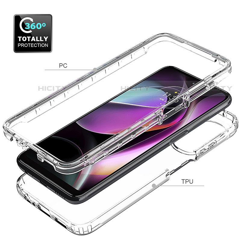 Coque Ultra Fine Transparente Souple Housse Etui 360 Degres Avant et Arriere pour Motorola Moto G 5G (2022) Clair Plus