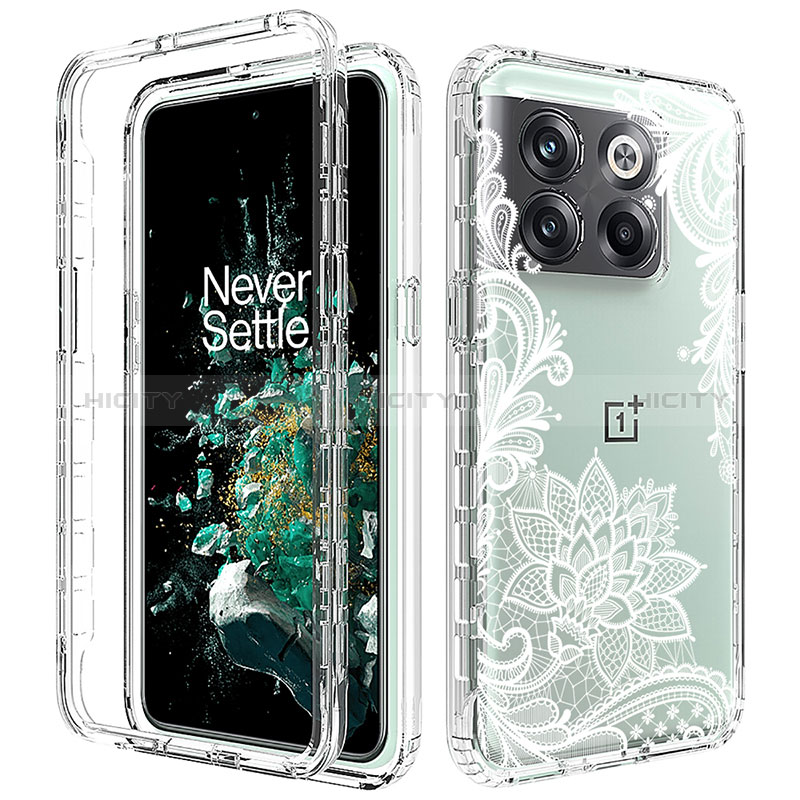 Coque Ultra Fine Transparente Souple Housse Etui 360 Degres Avant et Arriere pour OnePlus 10T 5G Blanc Plus