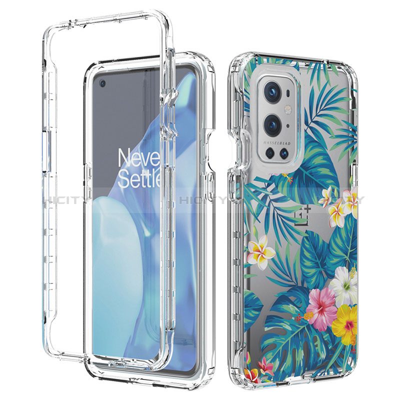 Coque Ultra Fine Transparente Souple Housse Etui 360 Degres Avant et Arriere pour OnePlus 9 Pro 5G Bleu Ciel Plus