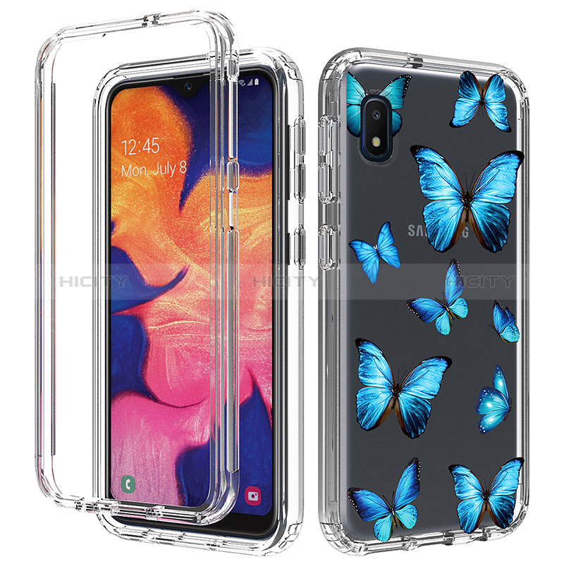 Coque Ultra Fine Transparente Souple Housse Etui 360 Degres Avant et Arriere pour Samsung Galaxy A10e Bleu Plus