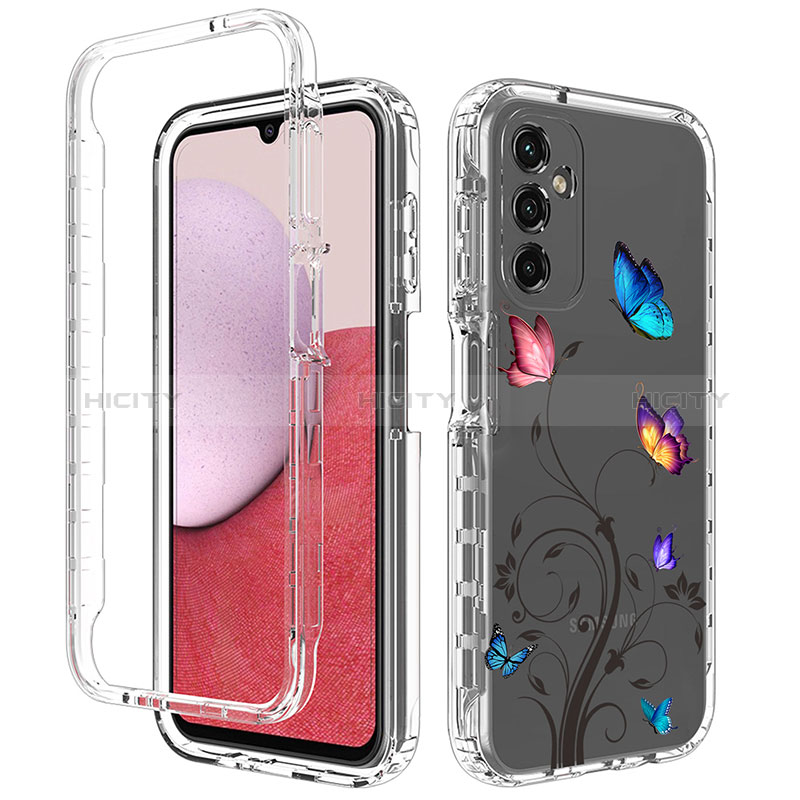 Coque Ultra Fine Transparente Souple Housse Etui 360 Degres Avant et Arriere pour Samsung Galaxy A14 4G Gris Fonce Plus