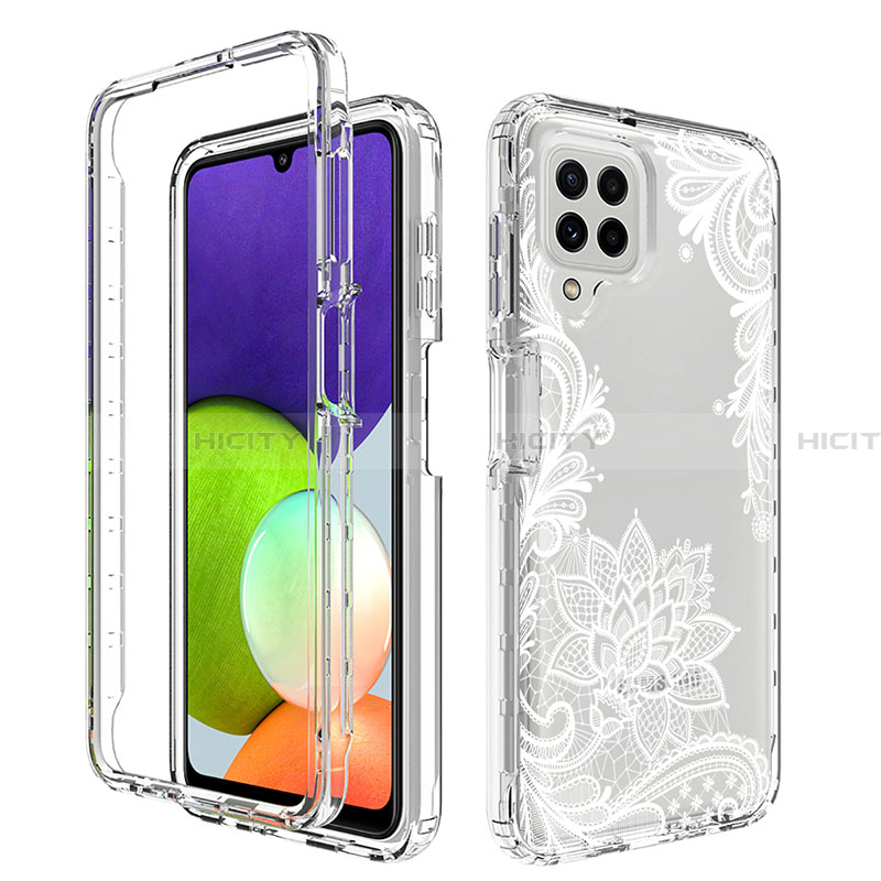 Coque Ultra Fine Transparente Souple Housse Etui 360 Degres Avant et Arriere pour Samsung Galaxy A22 4G Blanc Plus