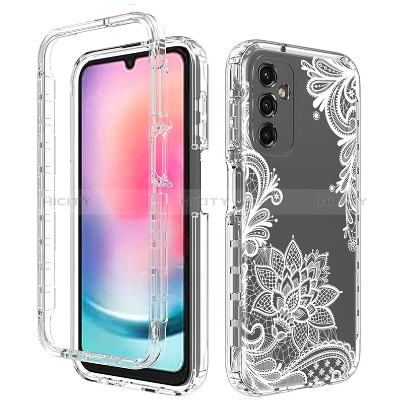 Coque Ultra Fine Transparente Souple Housse Etui 360 Degres Avant et Arriere pour Samsung Galaxy A24 4G Blanc Plus