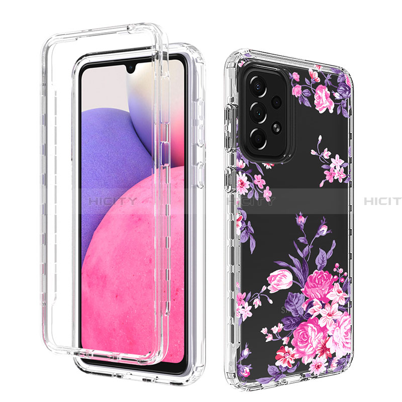 Coque Ultra Fine Transparente Souple Housse Etui 360 Degres Avant et Arriere pour Samsung Galaxy A33 5G Rose Plus