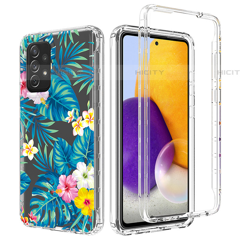 Coque Ultra Fine Transparente Souple Housse Etui 360 Degres Avant et Arriere pour Samsung Galaxy A72 5G Bleu Ciel Plus