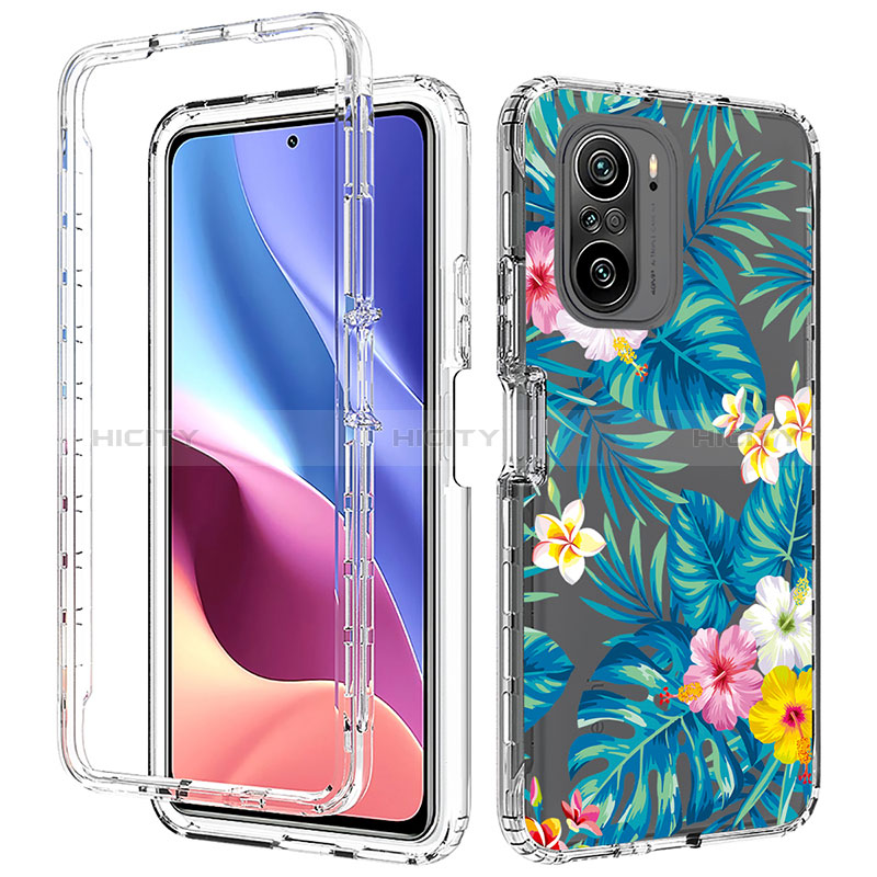 Coque Ultra Fine Transparente Souple Housse Etui 360 Degres Avant et Arriere pour Xiaomi Poco F3 5G Bleu Ciel Plus