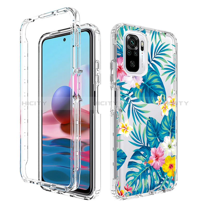 Coque Ultra Fine Transparente Souple Housse Etui 360 Degres Avant et Arriere pour Xiaomi Redmi Note 10 4G Bleu Ciel Plus