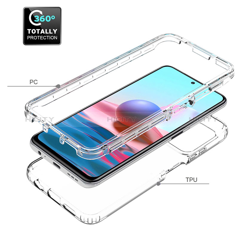 Coque Ultra Fine Transparente Souple Housse Etui 360 Degres Avant et Arriere pour Xiaomi Redmi Note 10 4G Clair Plus