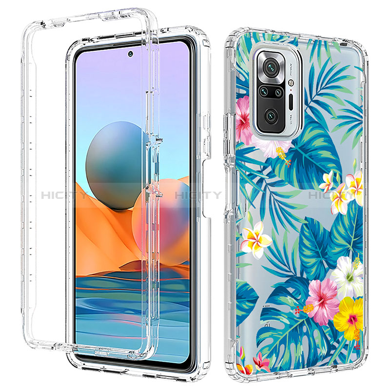 Coque Ultra Fine Transparente Souple Housse Etui 360 Degres Avant et Arriere pour Xiaomi Redmi Note 10 Pro 4G Bleu Ciel Plus