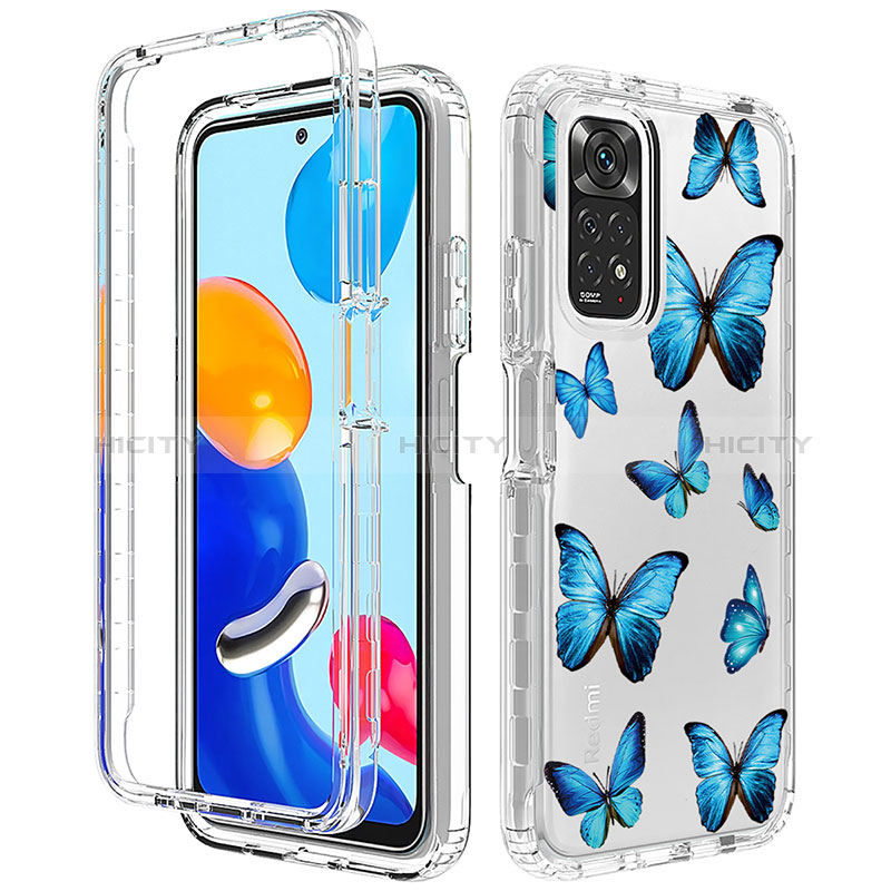 Coque Ultra Fine Transparente Souple Housse Etui 360 Degres Avant et Arriere pour Xiaomi Redmi Note 11 4G (2022) Bleu Plus