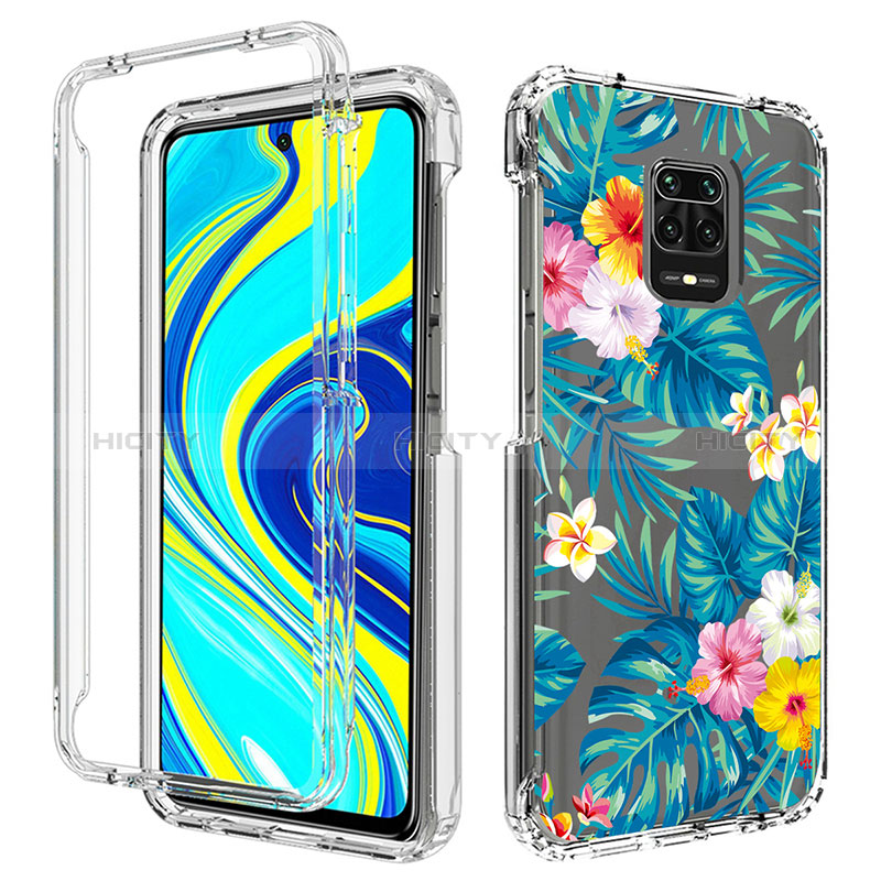 Coque Ultra Fine Transparente Souple Housse Etui 360 Degres Avant et Arriere pour Xiaomi Redmi Note 9 Pro Bleu Ciel Plus